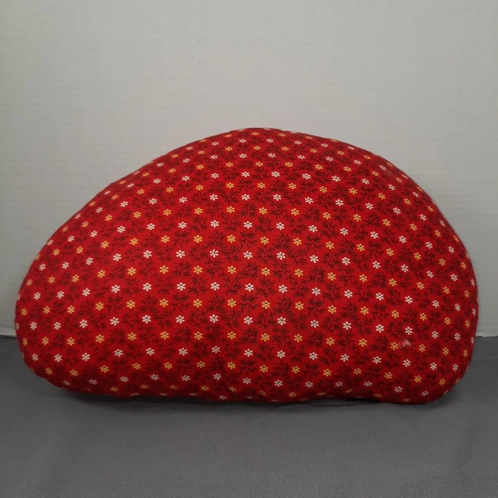Vintage Handmade Dog Throw Pillow Red‎ Calico Floral Puppy Cottagecore Country
